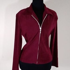 Vintage First Option Burgundy Blazer Jacket Size M